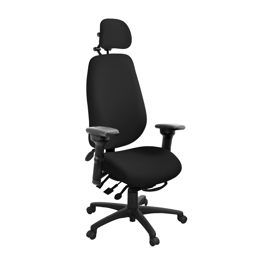 geoCentric with air lumbar, lateral arms and adjustable headrest