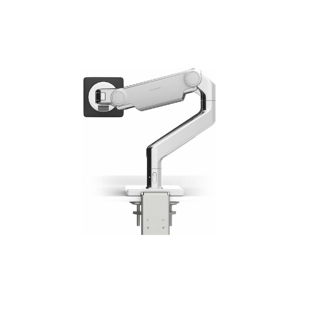 M2.1 Monitor Arm with Two-Piece Clamp Mount Base, Silver with Gray Trim